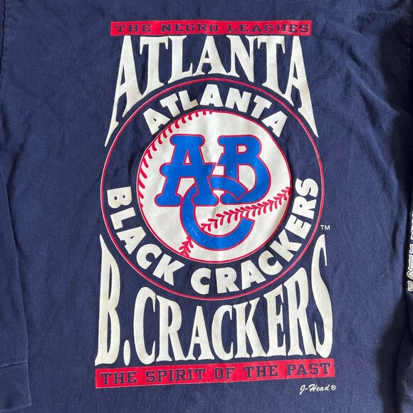 Vintage Atlanta Black Crackers Negro League Baseball T Shirt Sz XL L/S Made USA - Picture 4 of 12